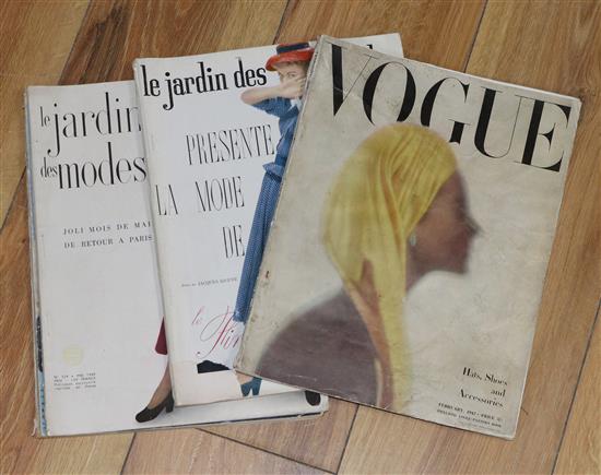 Collection of Vogue, French & Italian couture magazines 19403-1980s
